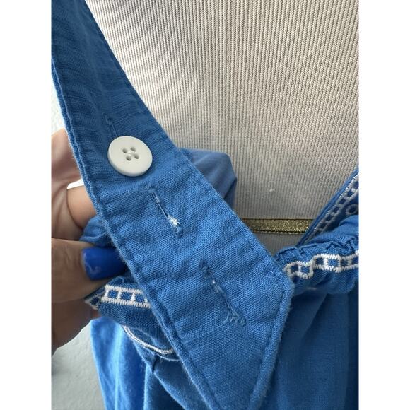 J.Crew Goddess Maxi Dress Eyelet Trim Linen Blend Lined Summer Beach Sz Med - Picture 10 of 16